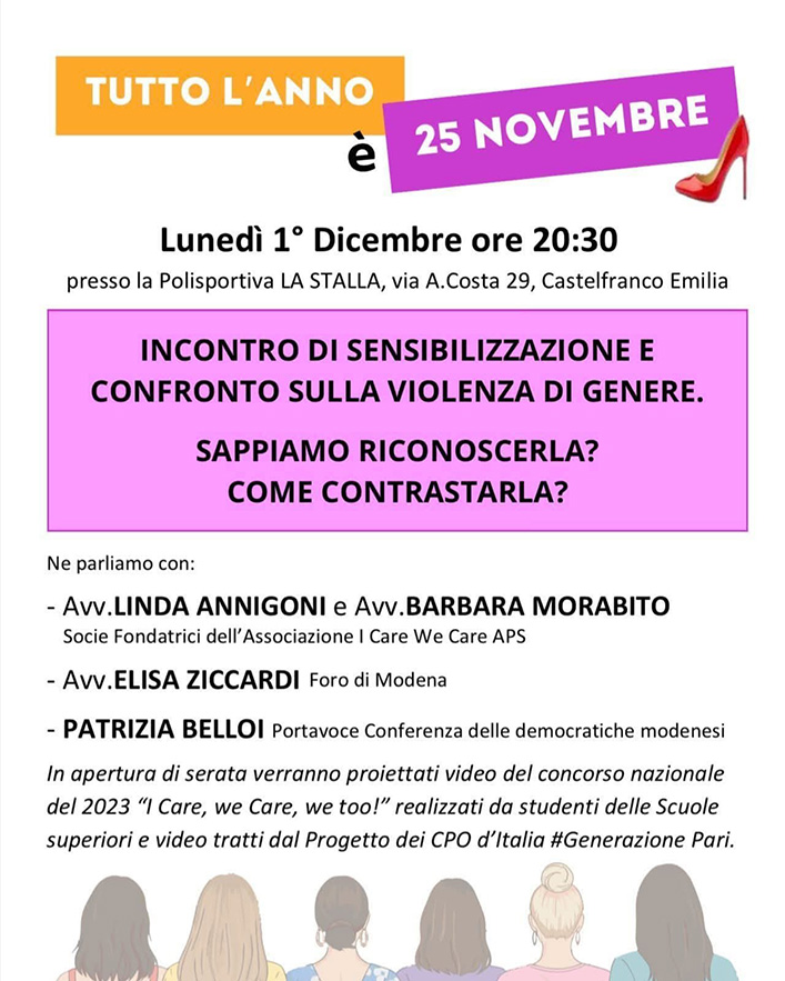 Incontro di sensibilizazzione e confronto sulla violenza di genere