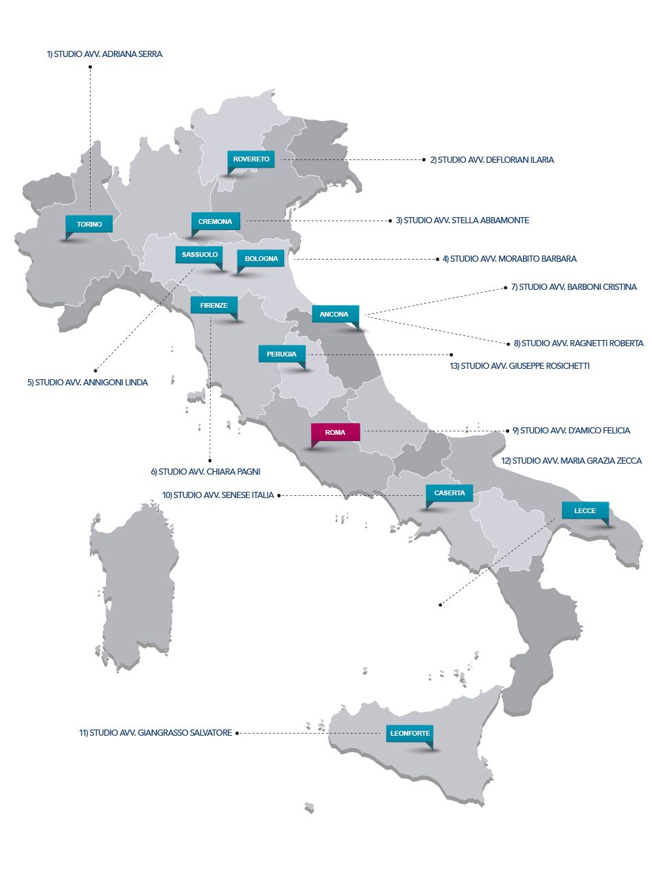 I care We care - Distribuzione dei membri dell'associazione sull'intero territorio nazionale